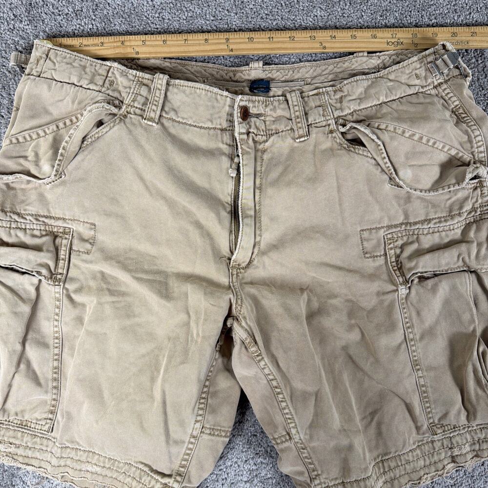 Vtg Polo Ralph Lauren Cargo Shorts Mens 40 Khaki 90s Paratrooper Grunge 9" Baggy - Picture 10 of 12